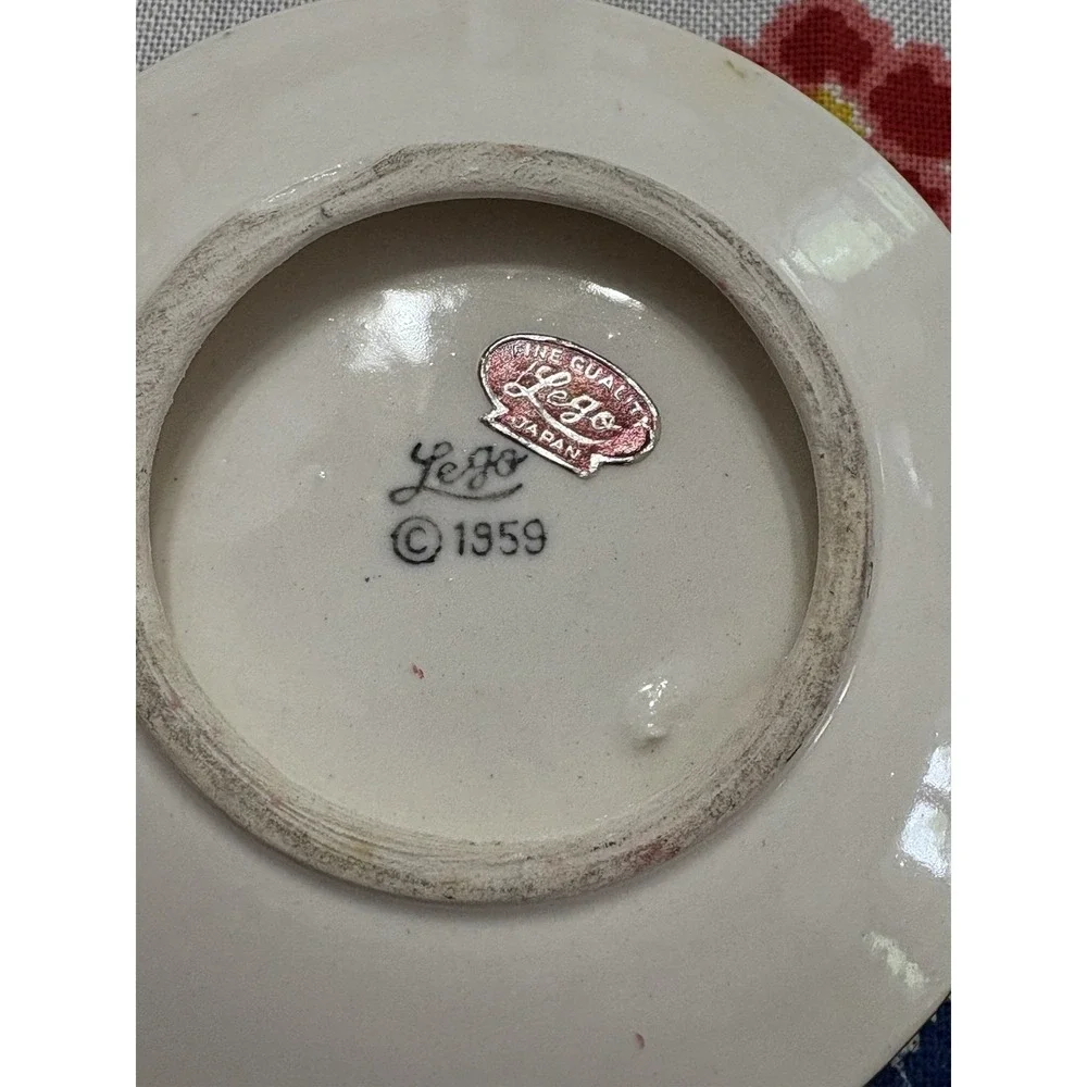 VTG Christmas SANTA CLAUS Head Noel Ceramic‎ Candle Holder LEGO 1959 Japan
